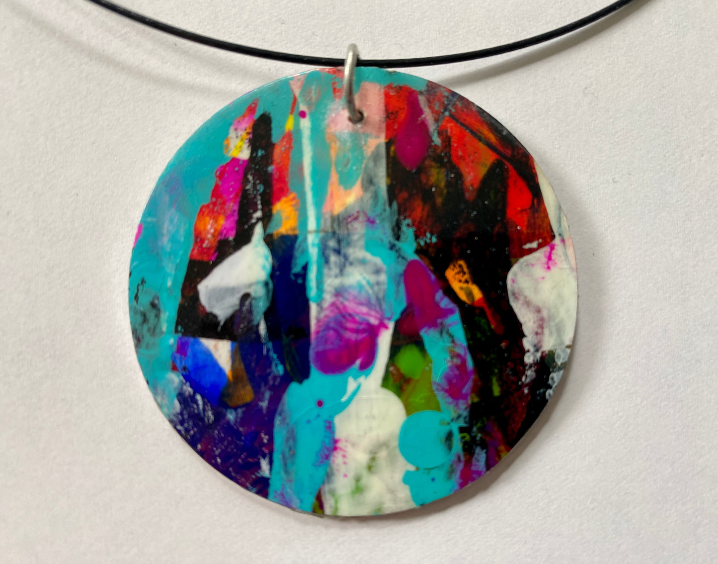 Wearable Art Statement Necklace (1.5" Pendant, 18" chain)