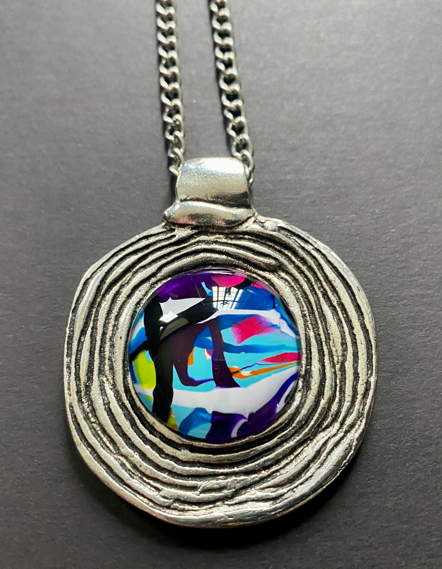 Wearable art - 1.5 inch pendant and chain