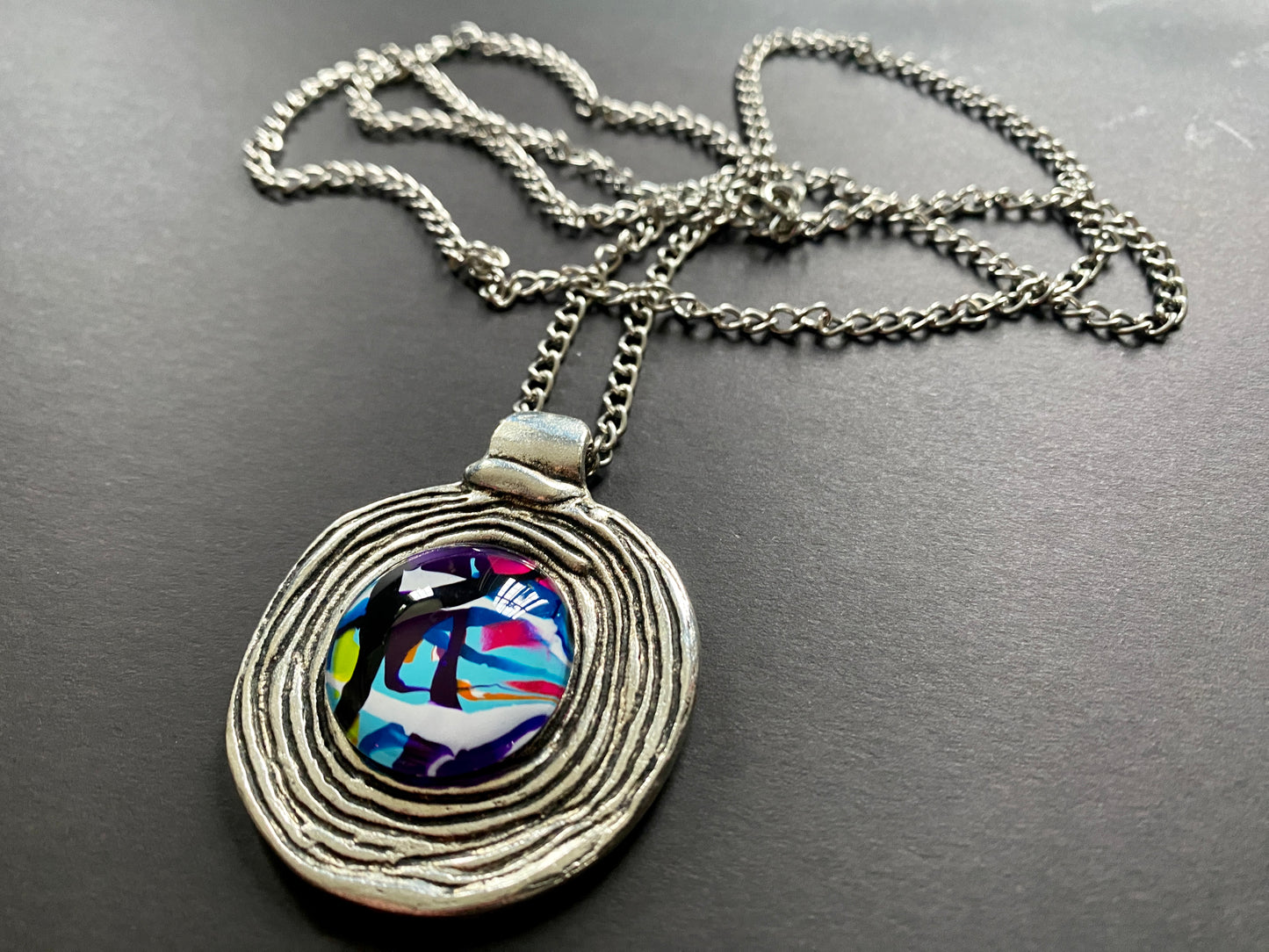 Wearable art - 1.5 inch pendant and chain