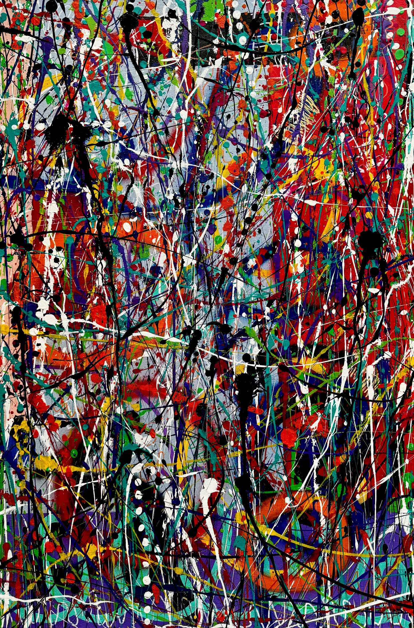 1-Featured -"You Twisted My Mind" (24x36) - Original abstract mixed media painting on premium canvas