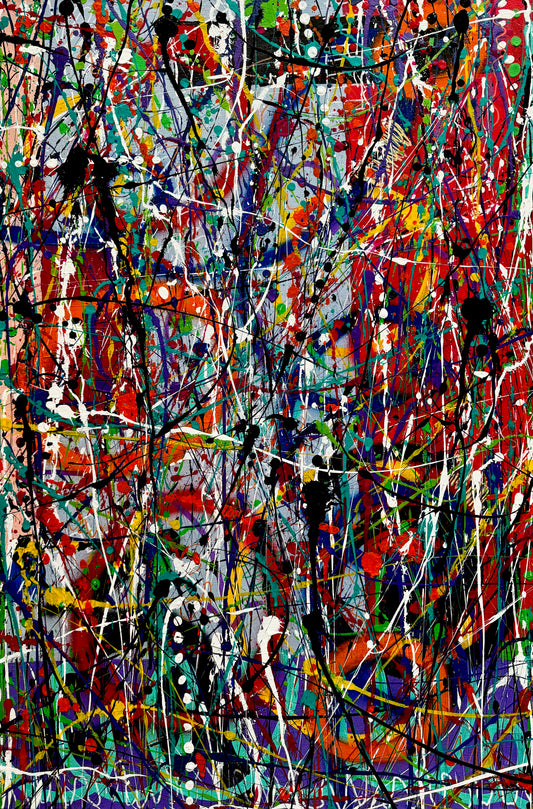 1-Featured -"You Twisted My Mind" (24x36) - Original abstract mixed media painting on premium canvas