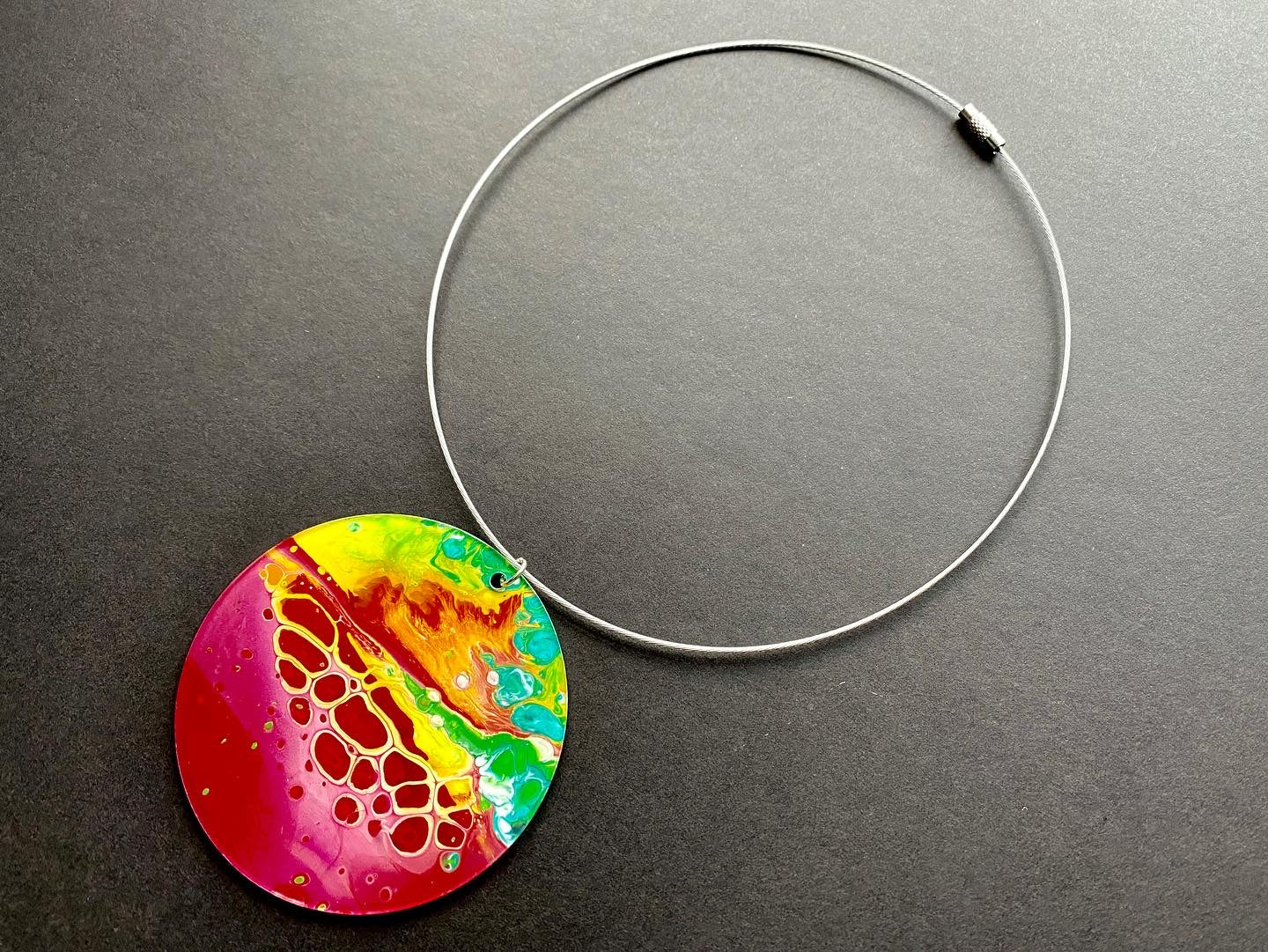 Wearable Art - 3" Hand painted pendant