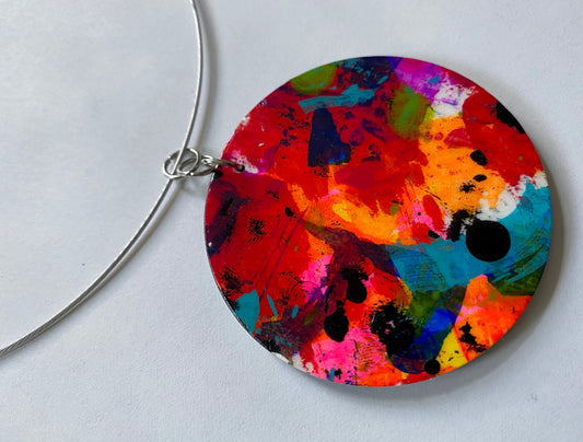 Wearable Art - 2" Hand painted pendant