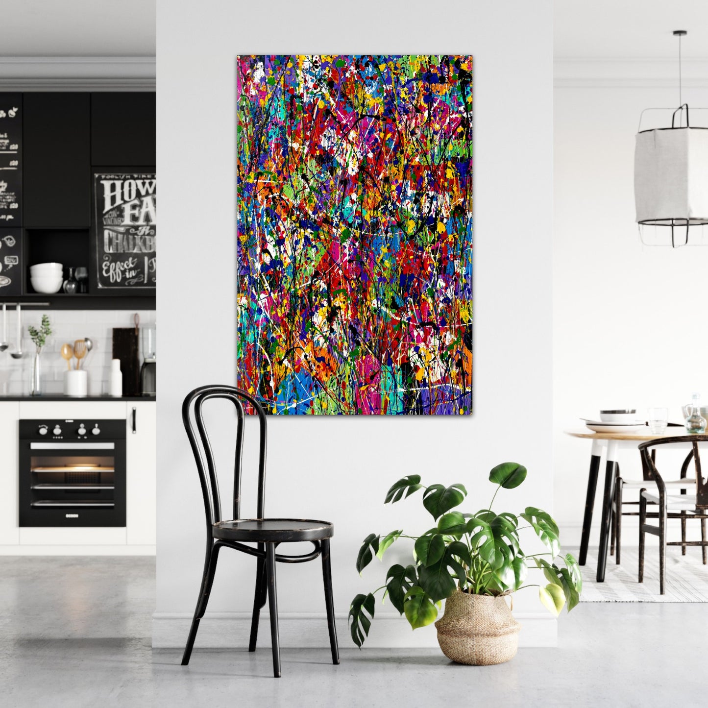 Vortex of Vibrant Expression (24x36) - Abstract mixed media deep premium canvas fine art painting